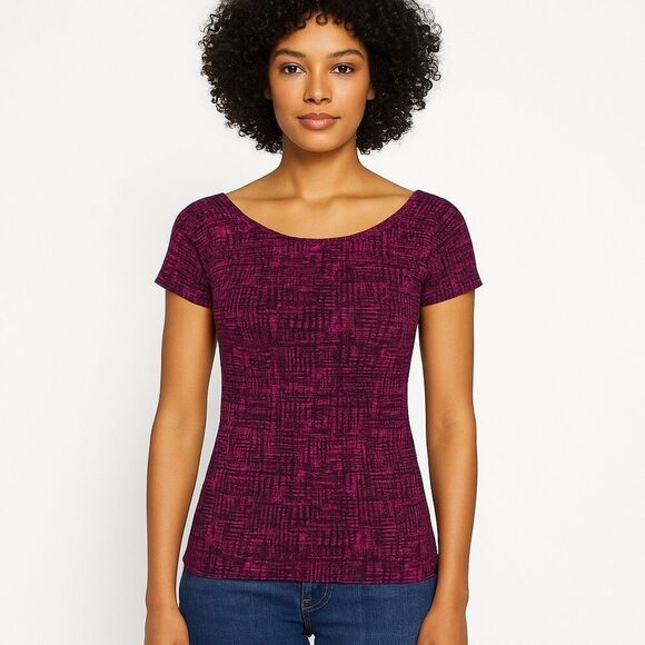 Marc by Marc Jacobs Pink & Black Patterned Cap Sleeve Top | XS - Picture 2 of 4